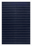 Navy Minimalist Striped Cotton Rug