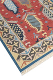 Art kilim style flat woven woollen durrie rug