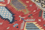 Art kilim style flat woven woollen durrie rug