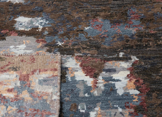Modern Style Hand Knotted Wool Viscose Carpet