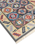 Art kilim style flat woven woollen durrie rug