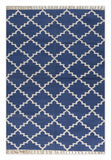 Bloom Craft Collection Handwoven Indigo Cotton Rug