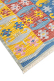 Art kilim style flat woven woollen durrie rug