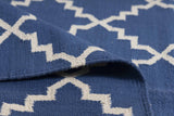 Bloom Craft Collection Handwoven Indigo Cotton Rug