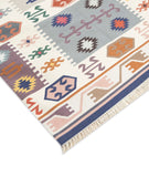 Art kilim style flat woven cotton durrie rug