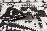 Velora comfort geometrical design cotton black & white rug