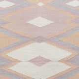 GEOMETRICAL FLAT WOVEN KILIM STYLE COTTON RUG