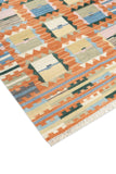 Art kilim style flat woven woollen durrie rug