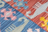 Art kilim style flat woven woollen durrie rug