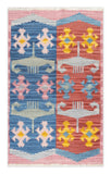 Art kilim style flat woven woollen durrie rug