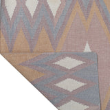 GEOMETRICAL FLAT WOVEN KILIM STYLE COTTON RUG
