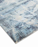 Ethereal Blue Modern Style Hand Knotted Wool Viscose Carpet