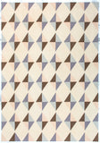 Mid century modern style flat woven cotton durrie rug