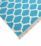 Bloom Craft Collection Handwoven Indigo Cotton Rug