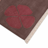 Mid Century style flat woven cotton durrie rug