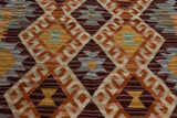 Geometrical Flat Woven Kilim Style Wool Rug