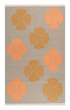 Mid Century style flat woven cotton durrie rug