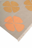 Mid Century style flat woven cotton durrie rug