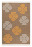 Mid Century style flat woven cotton durrie rug