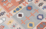 Art kilim style flat woven cotton durrie rug