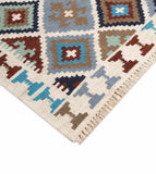 Art kilim style flat woven woollen durrie rug