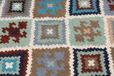 Art kilim style flat woven woollen durrie rug