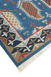 Art kilim style flat woven woollen durrie rug