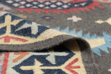 Art kilim style flat woven woollen durrie rug