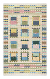 Art kilim style flat woven woollen durrie rug