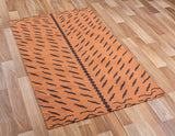 Contemporary style flat woven cotton durrie rug