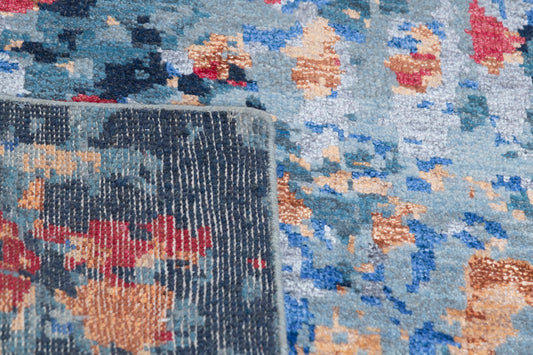 Modern Style Hand Knotted Wool Viscose Carpet