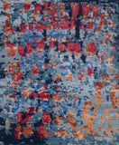 Modern Style Hand Knotted Wool Viscose Carpet