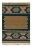 Rust Olive Kilim Wool Durrie Rugs