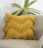 BOHO STYLE COTTON YELLOW HAND WOVEN CUSHION