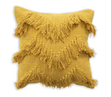 BOHO STYLE COTTON YELLOW HAND WOVEN CUSHION