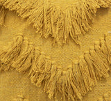 BOHO STYLE COTTON YELLOW HAND WOVEN CUSHION