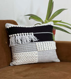 BOHO STYLE COTTON GREY HAND WOVEN CUSHION