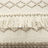 BOHO STYLE COTTON BEIGE HAND WOVEN CUSHION