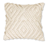 BOHO STYLE COTTON WHITE HAND WOVEN CUSHION