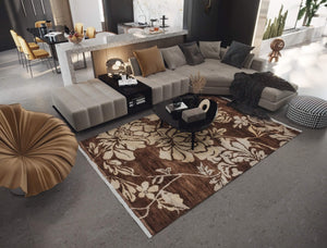 Floral Luxe: Warm Elegance in Every Knot HandKnotted In Wool Carpet