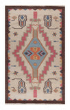 Art kilim style flat woven cotton durrie rug