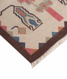 Art kilim style flat woven cotton durrie rug