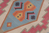 Art kilim style flat woven cotton durrie rug