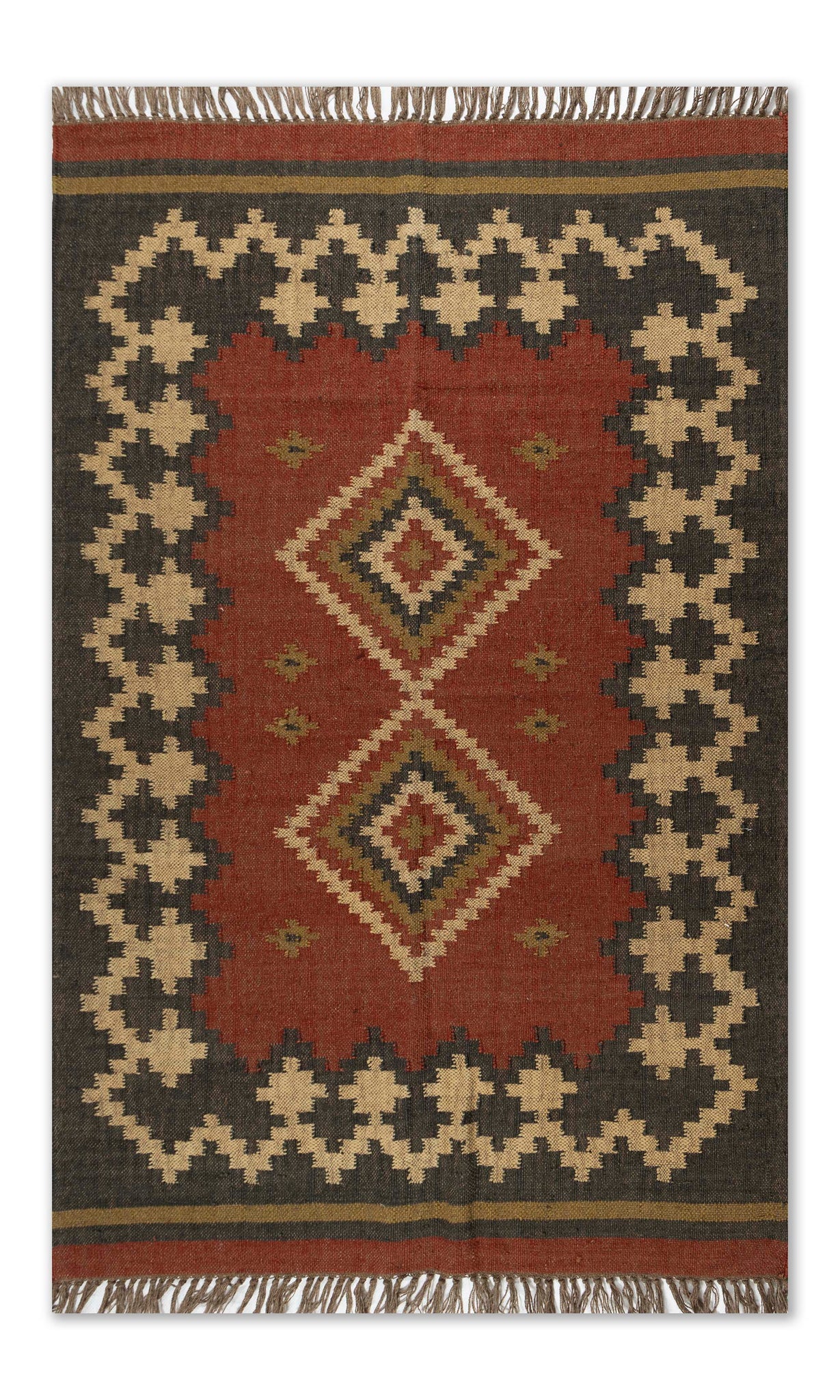 Kilim Style Hand Woven Jute Rug