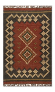Kilim Style Hand Woven Jute Rug