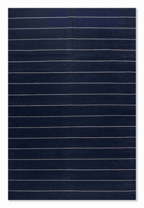 Navy Minimalist Striped Cotton Rug