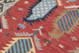 Art kilim style flat woven woollen durrie rug