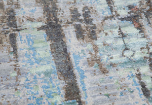 Modern Style Hand Knotted Wool Viscose Carpet