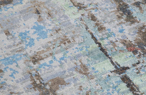 Modern Style Hand Knotted Wool Viscose Carpet