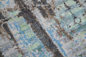 Modern Style Hand Knotted Wool Viscose Carpet